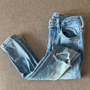 Anthropologie Pilcro & The Letter Press Blue Distressed Skinny Jeans